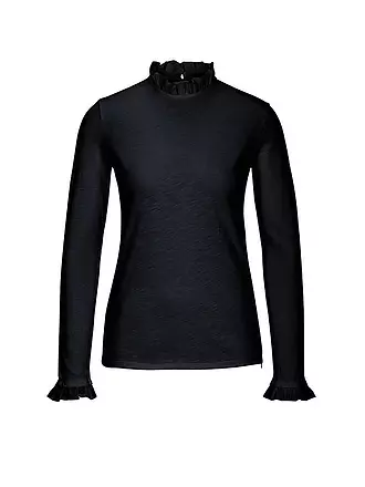 RICH & ROYAL | Langarmshirt
Marque : RICH & ROYAL
Couleur : noir
Catégories : Mode,Femme

Longueur des manches : Manches longues
Matière : Coton,Jersey
Forme du col : Col montant
Motif : Uni
Coupe (vêtements d'extérieur) : Slim
Style : Glamour
Détails : Volants | 